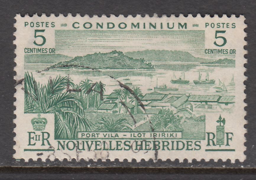 New Hebrides (Fr.) - 5c Port Vila, Irikiki Islet (Used) 1957 (CV $5)