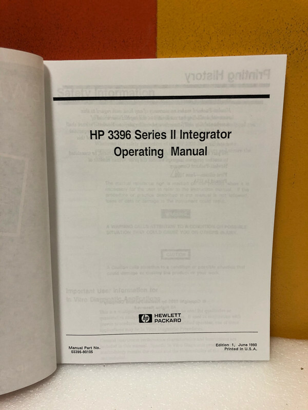 HP 03396-90105 3396 Series II Integrator Operating Manual