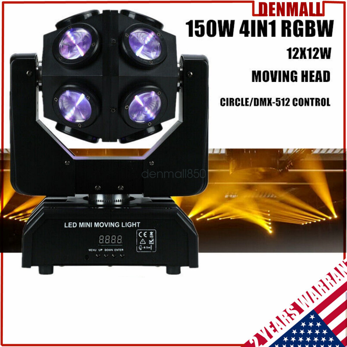 150W RGBW 12x12W 4IN1 DMX LED for DJ disco party stage ball Moving Head Light US