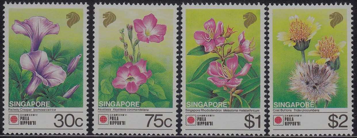 Singapore 1991 MNH (619-622) Flowers