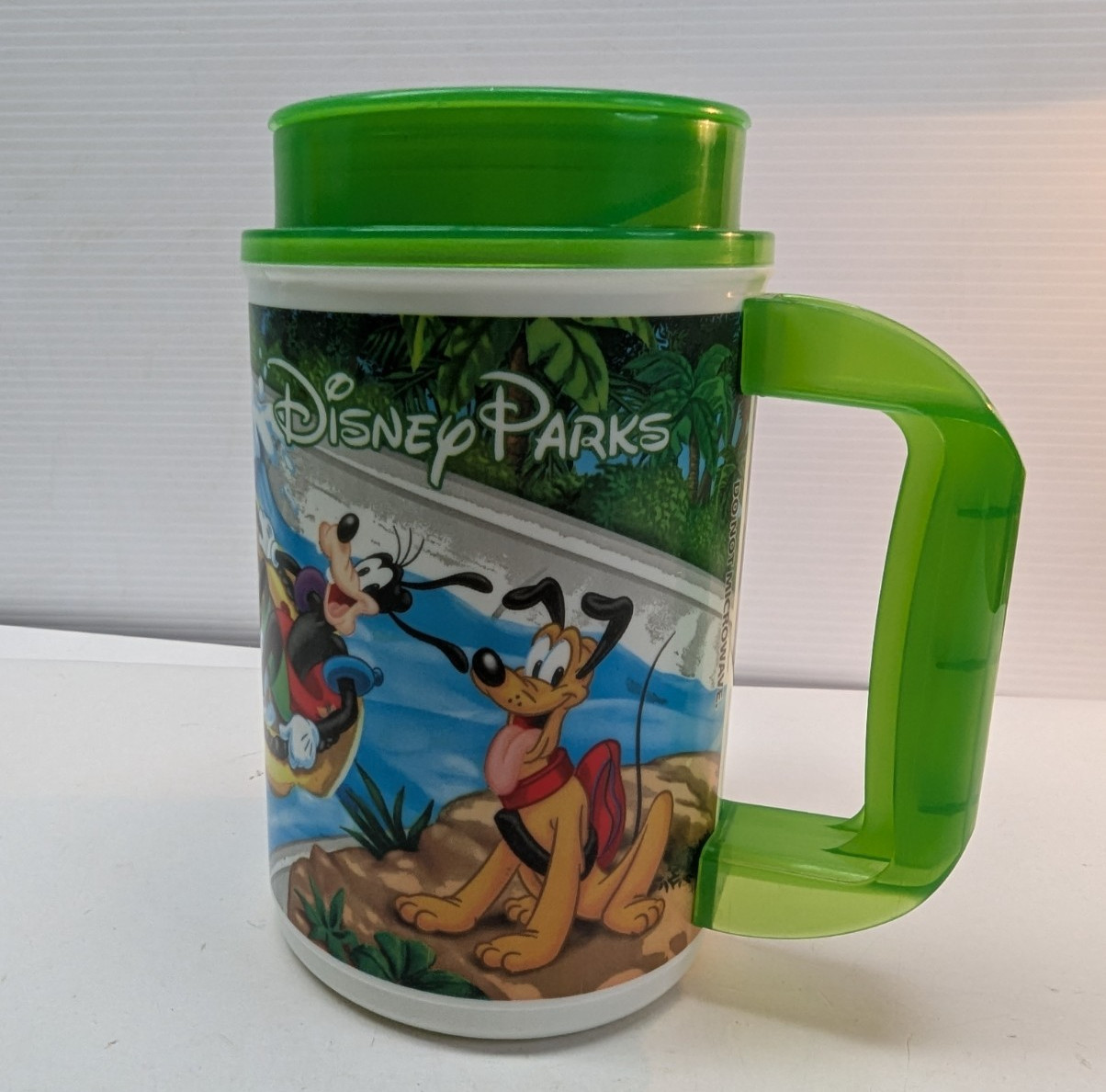 Disney Parks Rapid Refill Whirley Drink Works Green Reusable Travel Cup Mug VTG