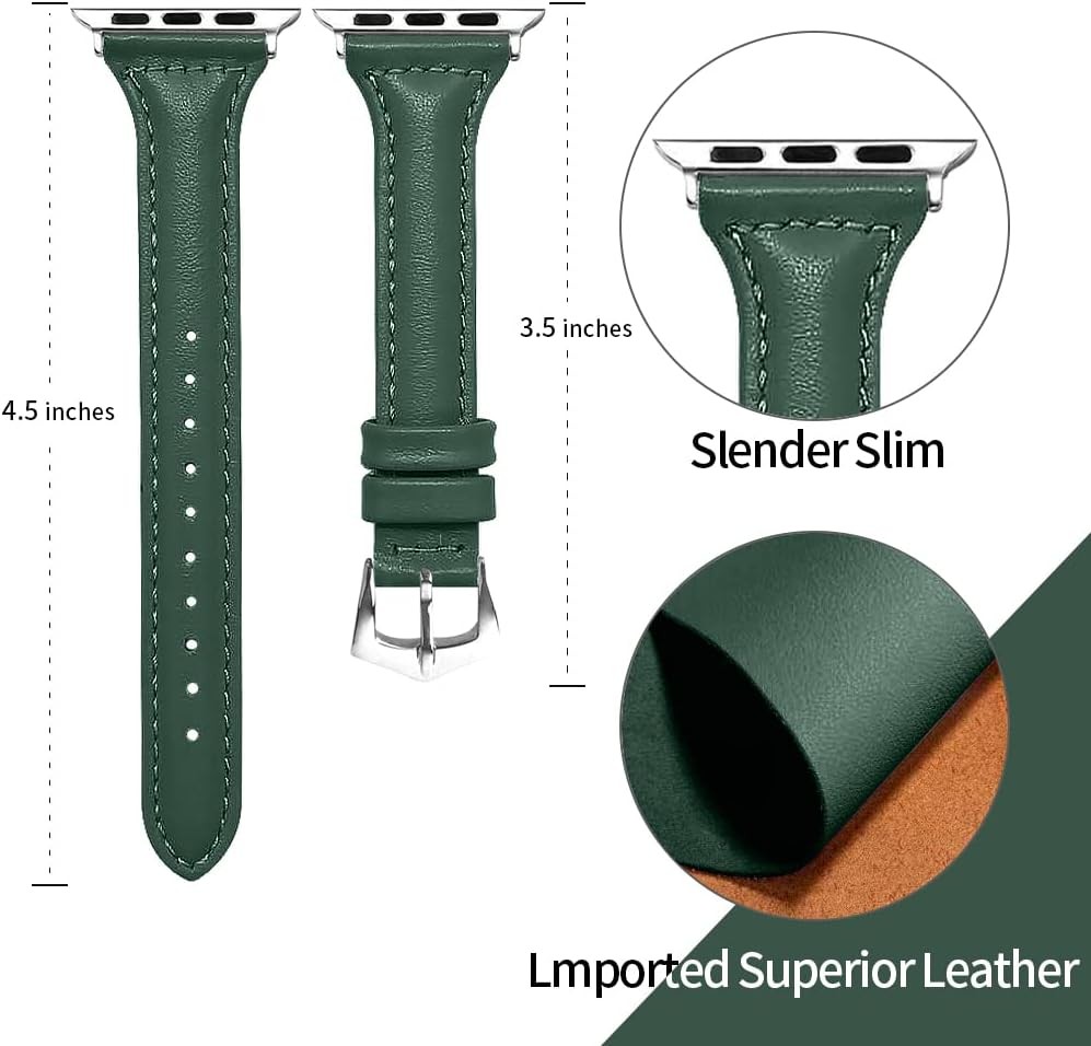 Top Grain Leather Strap Compatible with Apple Watch 38mm 40mm 41mm 44mm