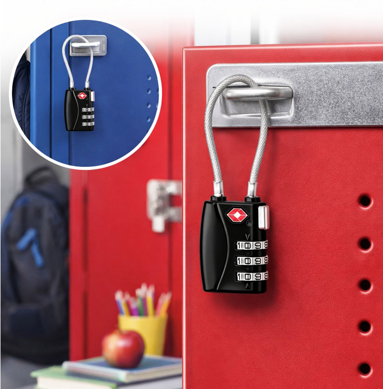 Secure Your Gym Bag with TSA Cable Lock | Resettable Combination