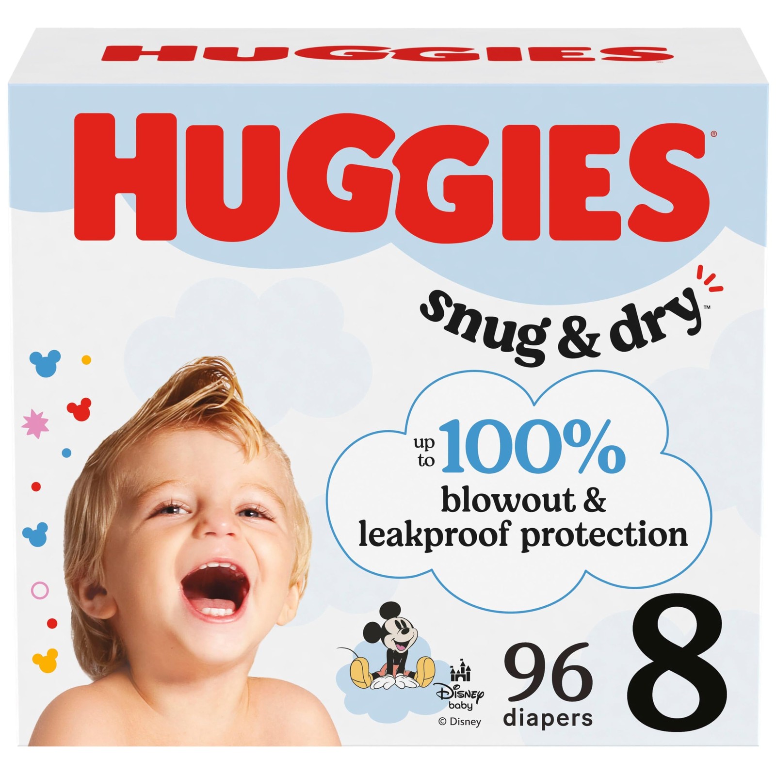 Diapers Size 8 96 Count 2 Pack Huggies Snug & Dry Baby Packs disposable