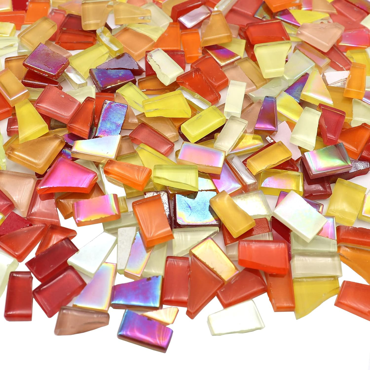 Irregular Crystal Glass Mosaic Tiles for Art Crafts, 9oz Value Pack Mosaic Glass