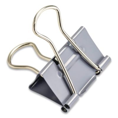 Officemate 99216 Ez Binder Clips, Large, Gray, 16/pack