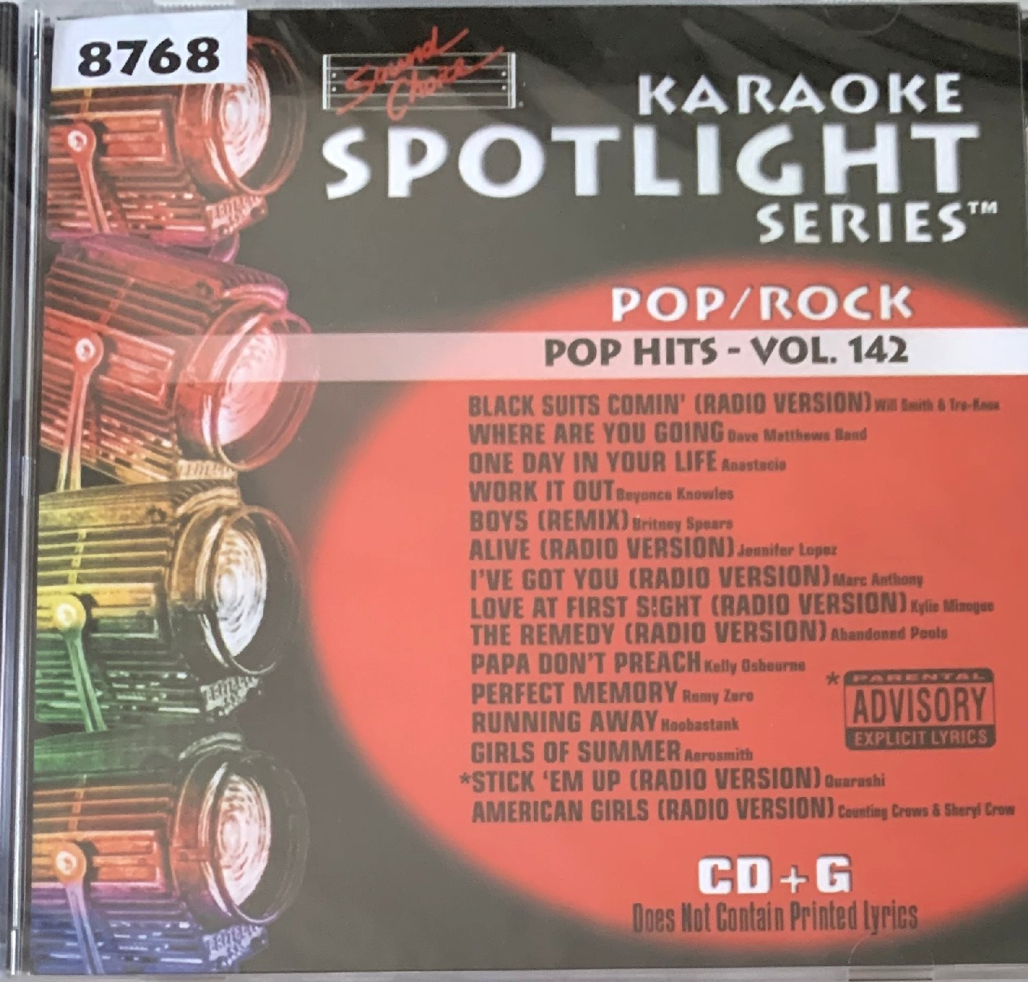 SOUND CHOICE SPOTLIGHT KARAOKE - POP HITS - SC8768- VOL 142 - BRAND NEW!