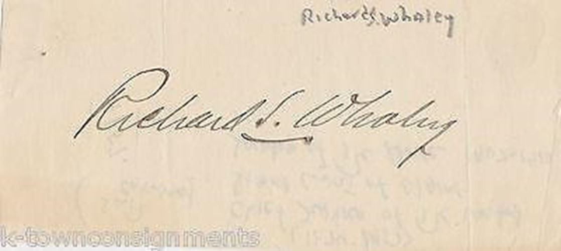 Richard Whaley US Speaker of the House SC Antique Autograph Signature