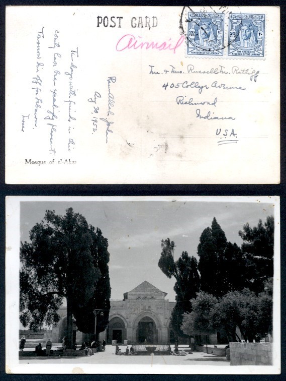 JORDAN 1952 PPC AIR TO USA