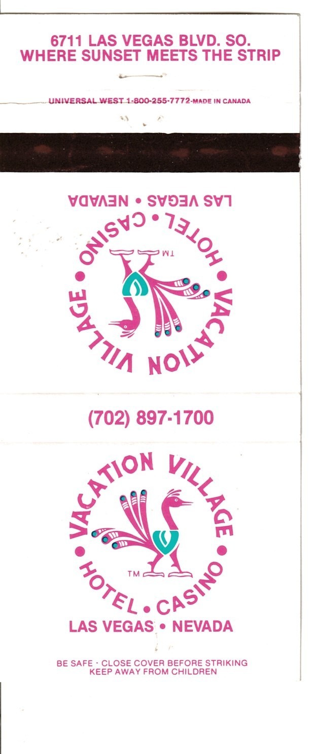 Vacation Village Hotel Casino Las Vegas Matchbook Cover icmsc5