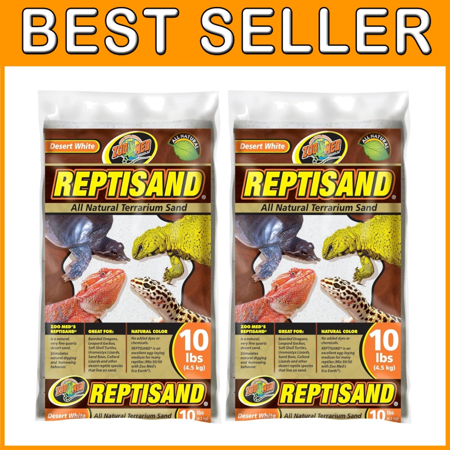 ReptiSand 10lb Pack of 2 Desert White