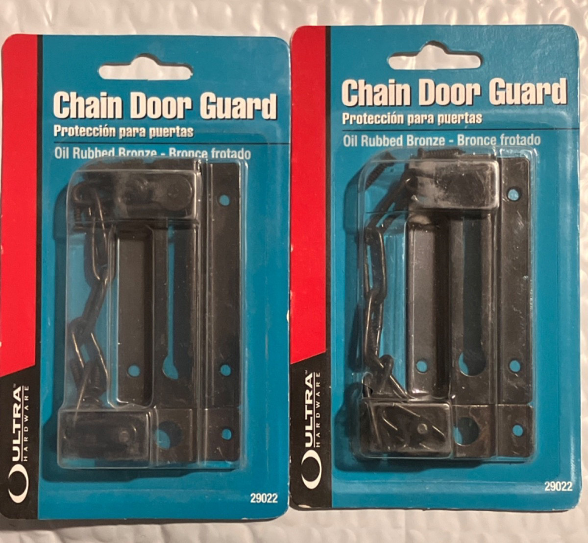 2pc SET Ultra Hardware Steel Chain Door Security Lock Guard Hinge Bronz Black