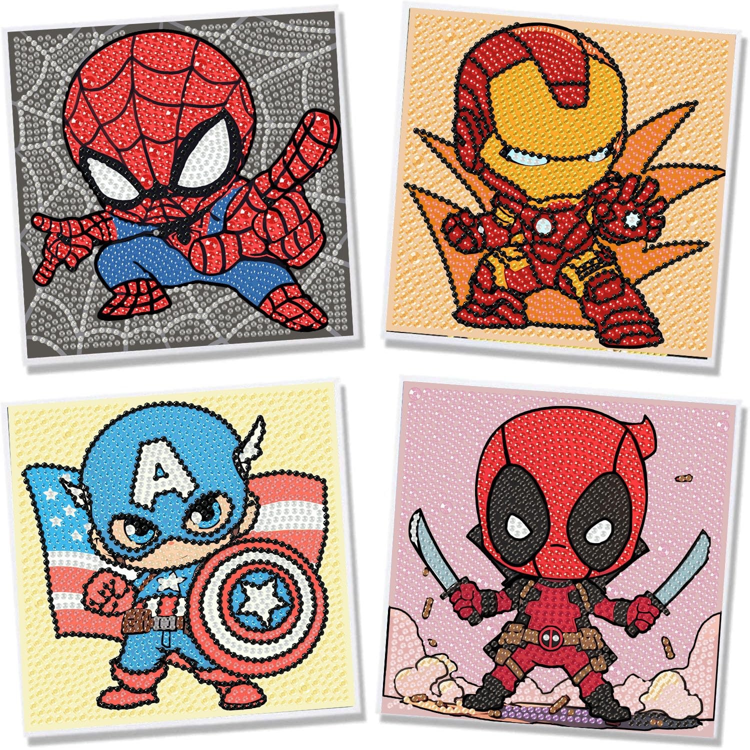 4 Pack Cartoon Diamond Art Kits for Kids-Cartoon Diamond Art Painting Kits fo...
