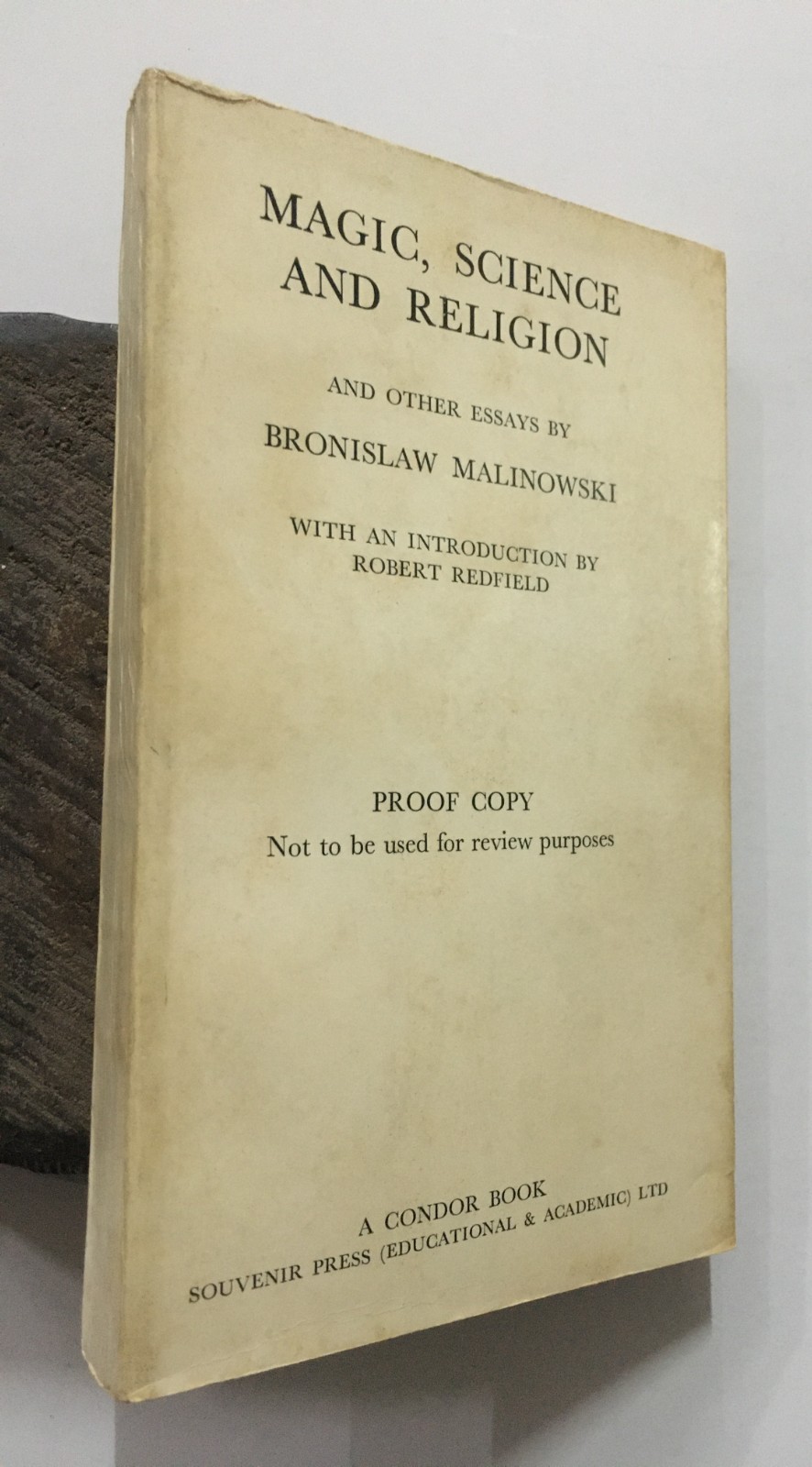 Malinowski, Bronislaw: Magic Science And Religion And Other Essays (Proof Copy)