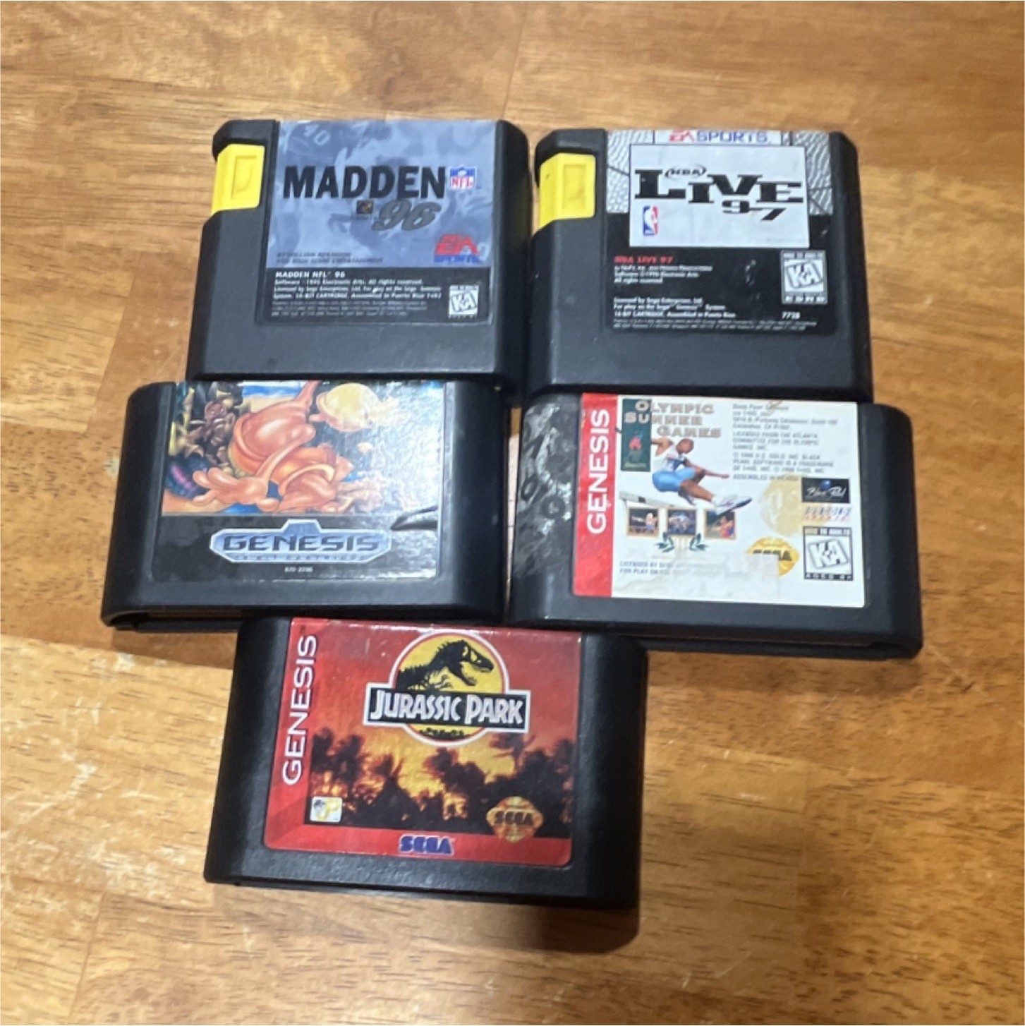SEGA Genesis Game Cartridge Lot Madden NBA Live Jurassic Park
