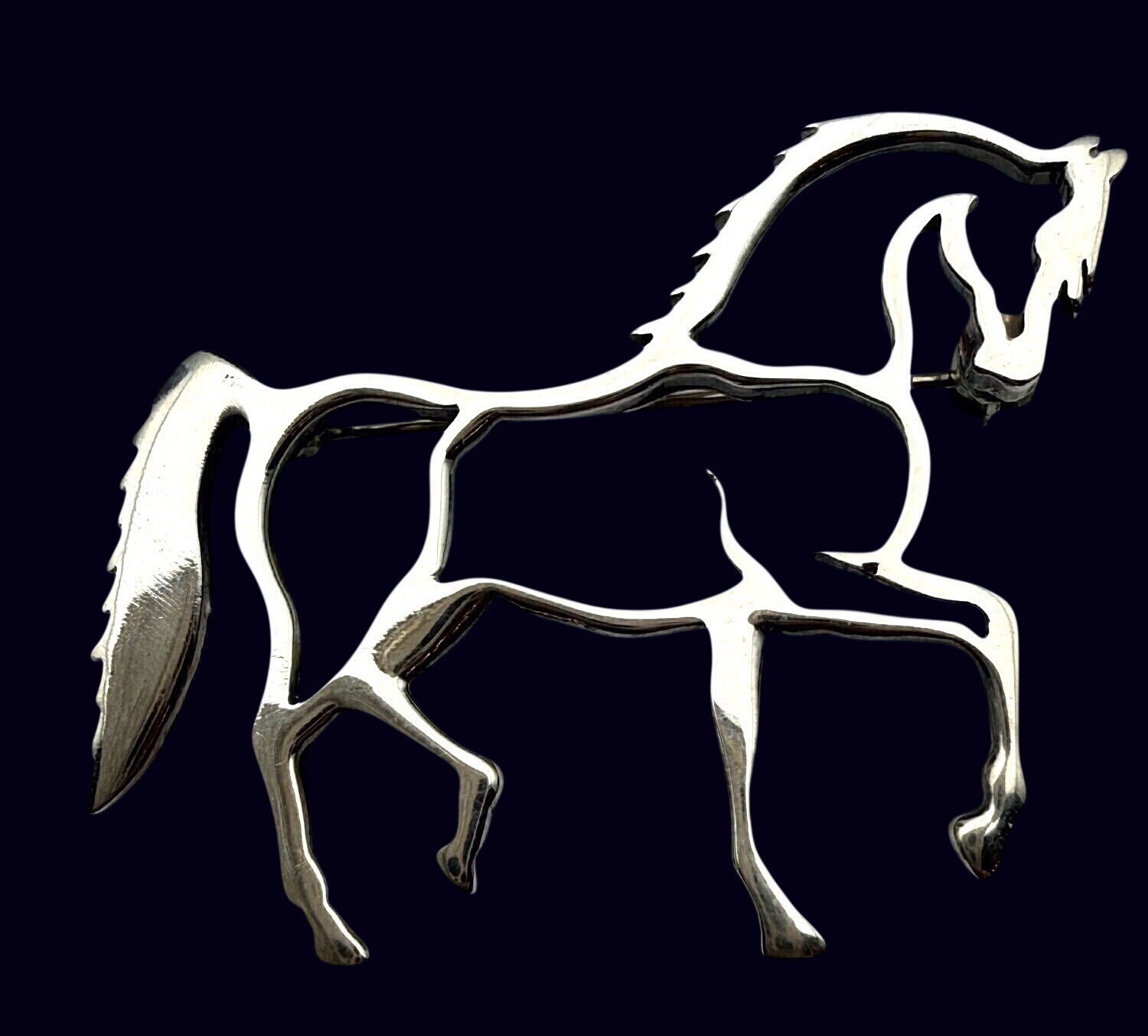 Belinda Woody Navajo Sterling Silver 925 Horse Brooch Vintage Native American BW