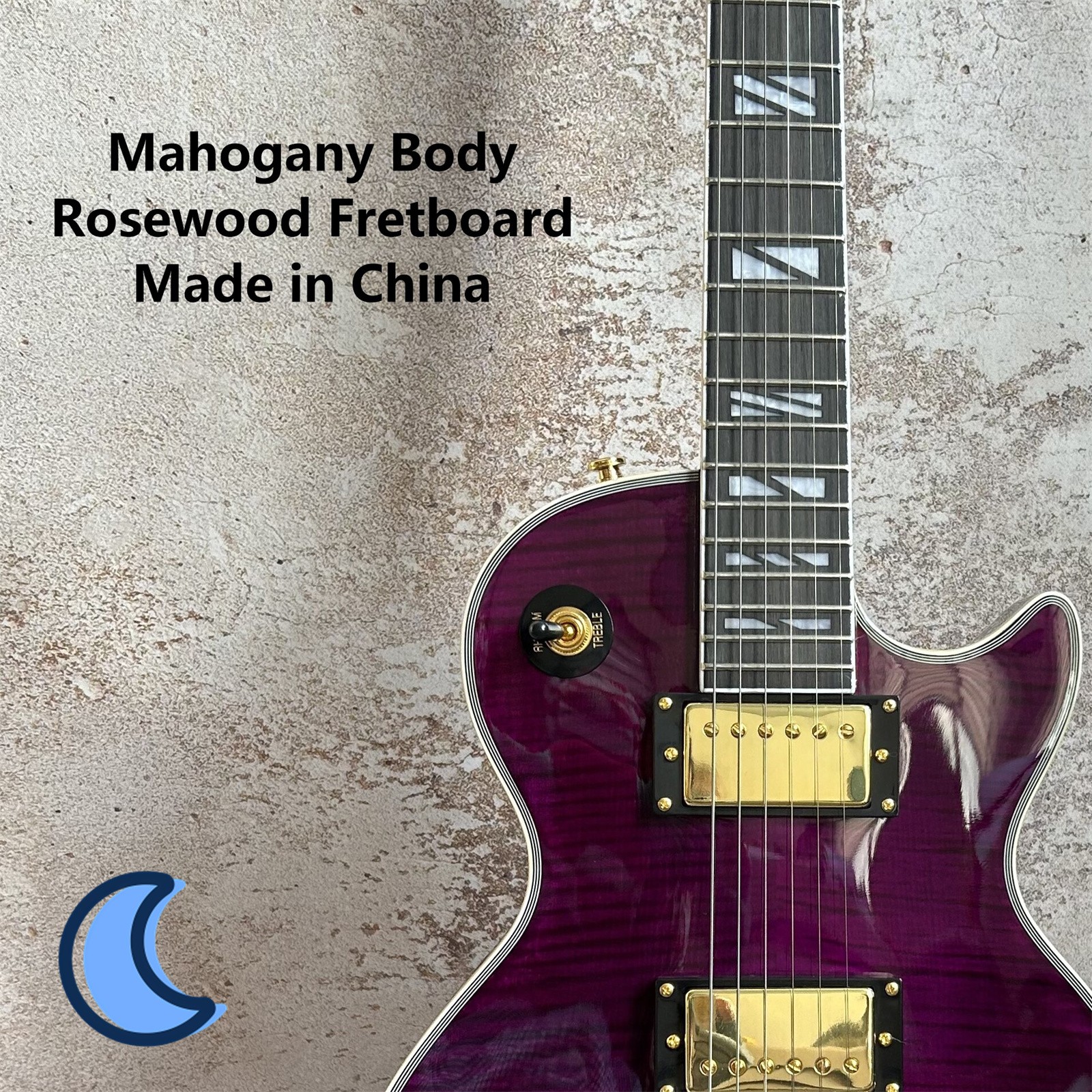 Brand New  Purple Electric Guitar: HH Pickups, Gold Hardware & Fixed Bridge