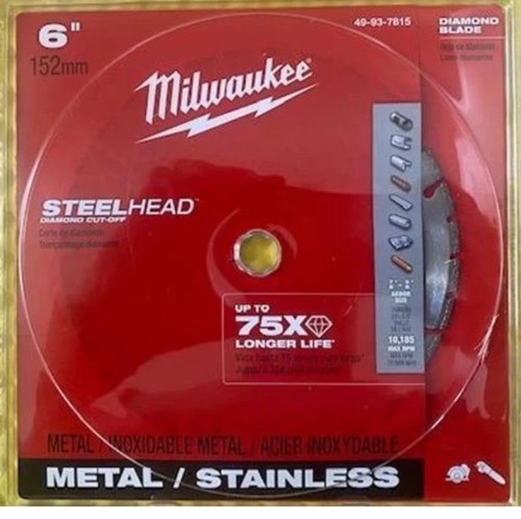 Milwaukee 6" STEELHEAD Diamond Cut-Off Saw Blade 49-93-7815 Brand New Free Ship