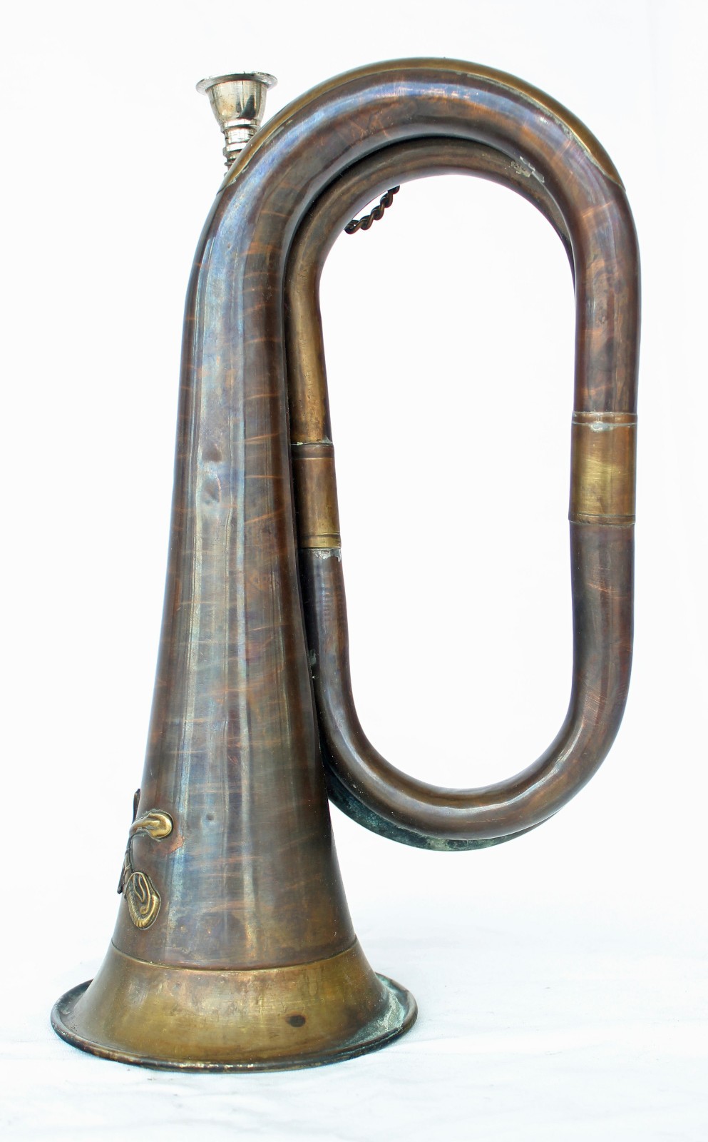 Vintage Brass And Copper Bugle, Used Musical Instrument