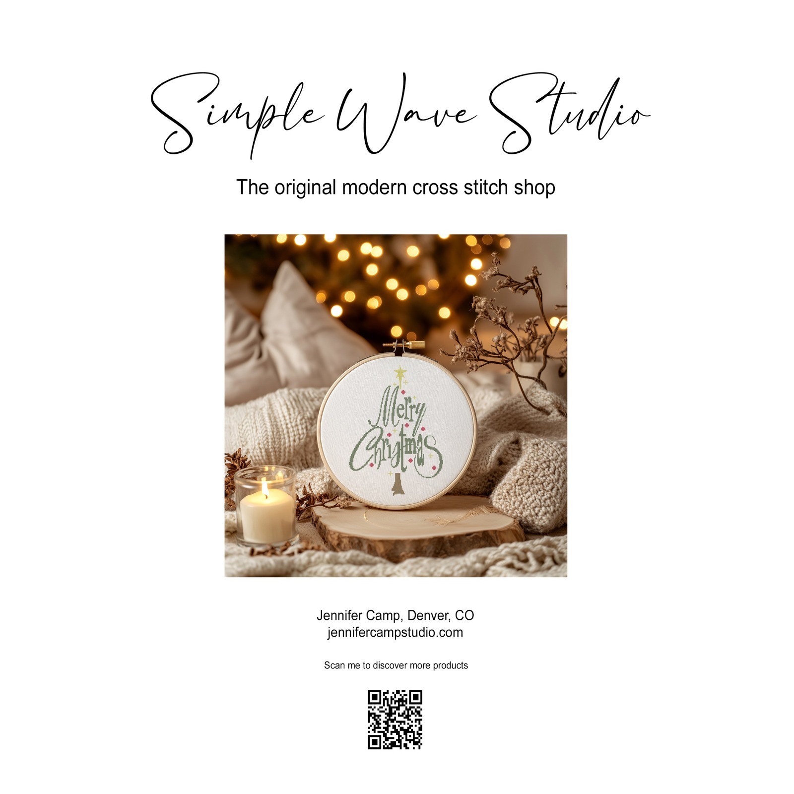 Merry Christmas Tree Holiday Cross Stitch KIT