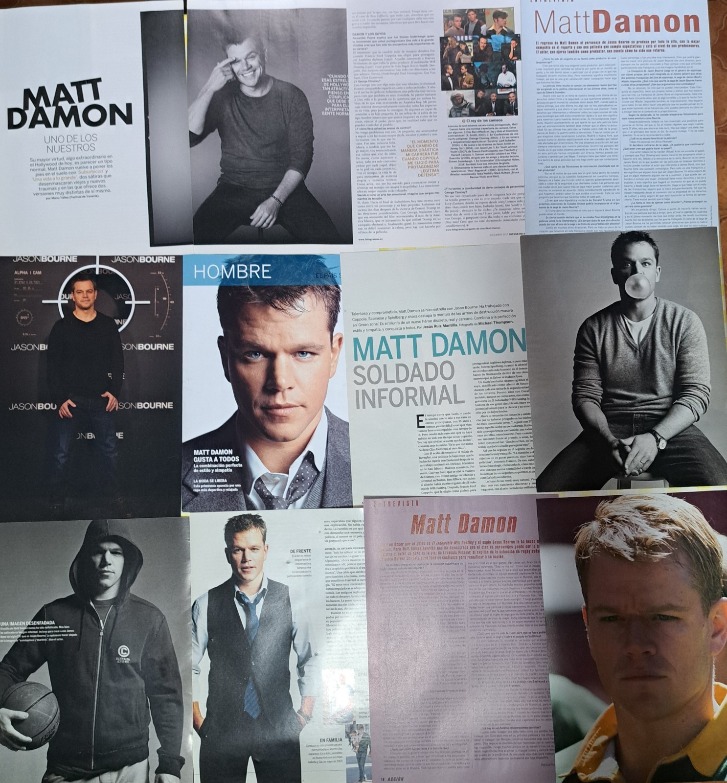 Matt Damon magazines clippings