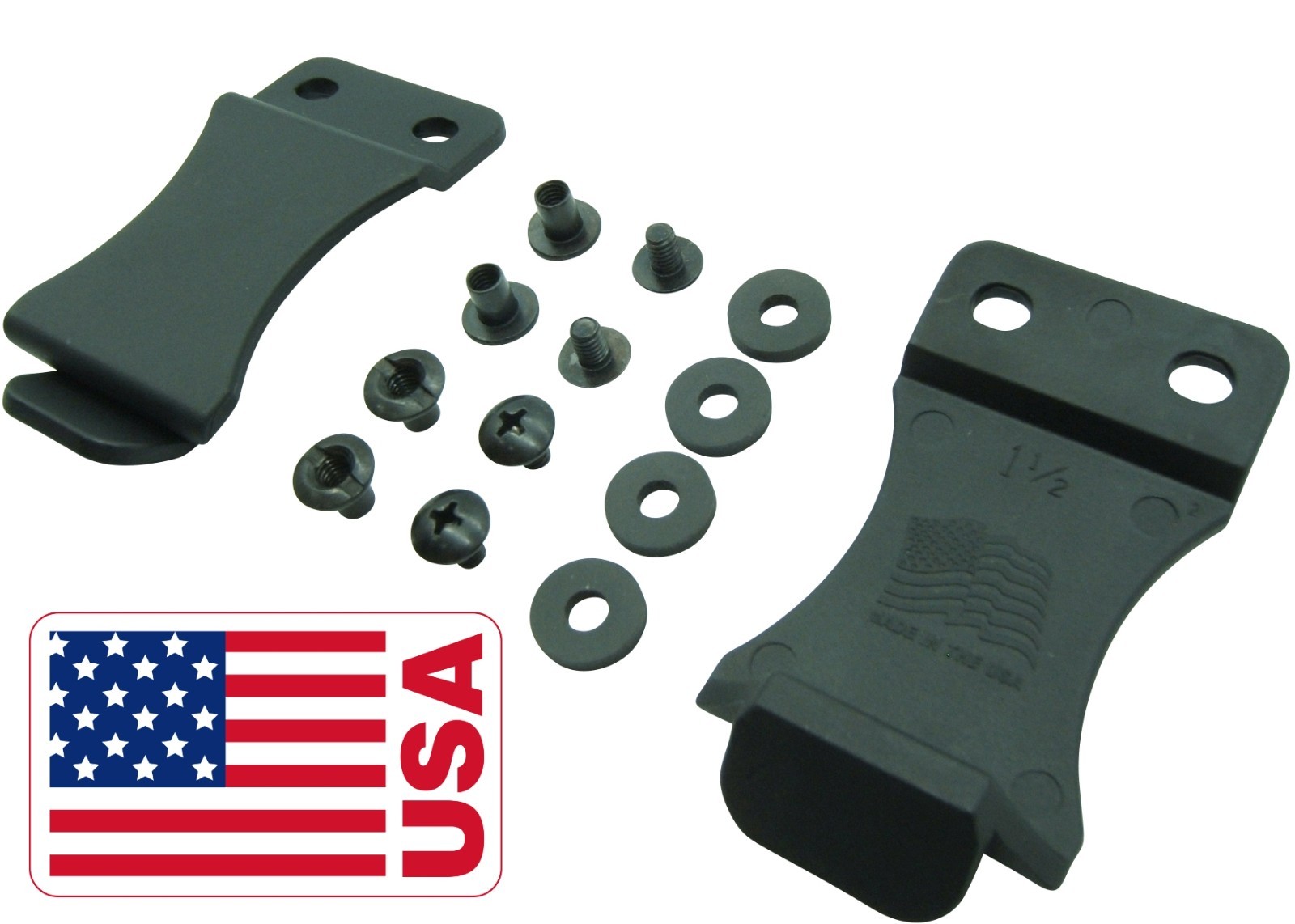 Kydex IWB Holster Belt Clip 1.5 or 1.75 inch + Hardware Screw Kit FOMI USA 1.5"
