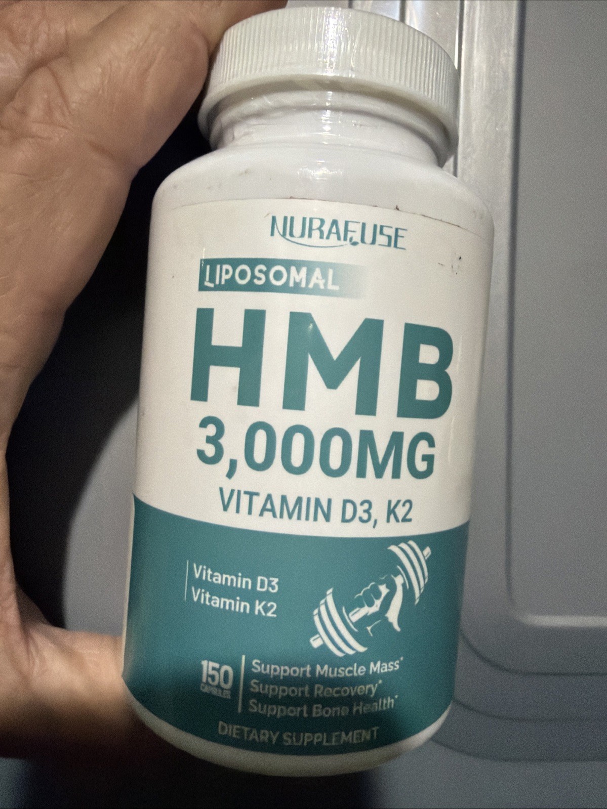 NURAFUSE Liposomal HMB with Vitamin D3, K2 - Support 150 Count