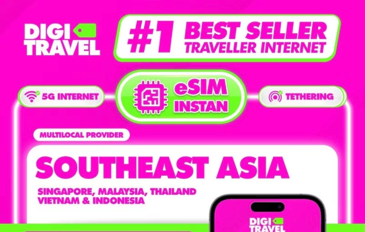 eSIM for  Singapore, Malaysia, Thailand, Indonesia and Vietnam. 3-30 Days -20GB!