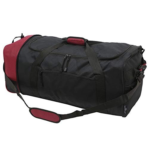  32-inch Collapsible Expandble Travel Rolling Duffel Bag 32-Inch Black/Red