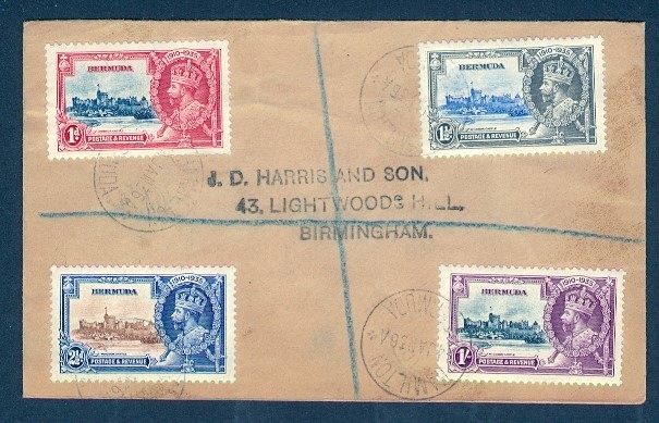 BERMUDA 1936 SILVER JUBILEES REGISTERED TO UK