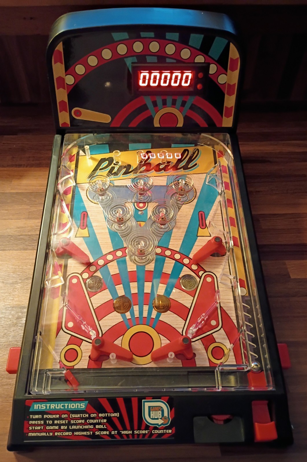 Games Hub Electronic Pinball Machine w/ Lights & Sounds! - Tested & Working Game