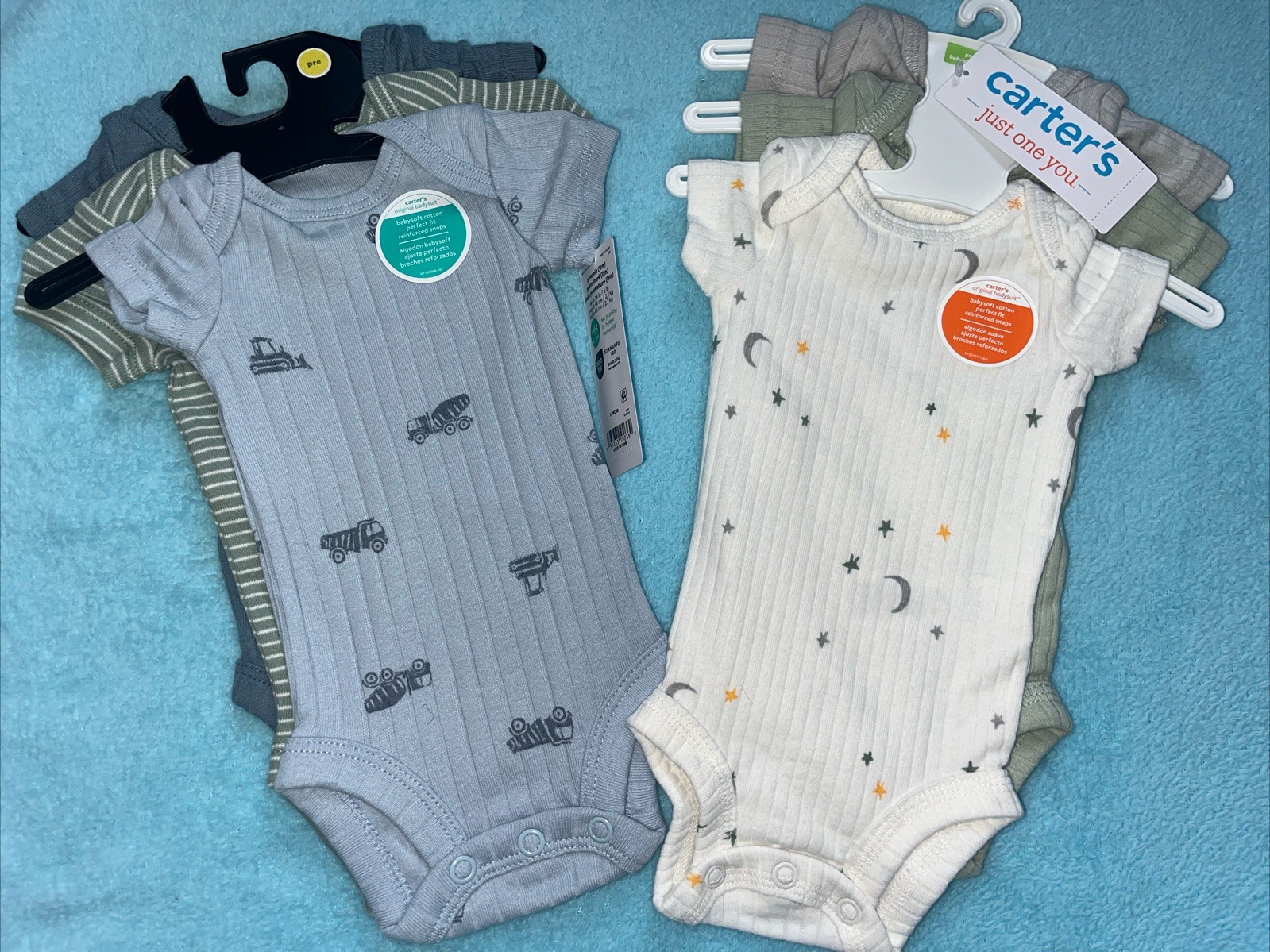 Twins Preemie Boys Outfits 6 Bodysuit One Piece 2 3 Pack New Gift Moon Truck New