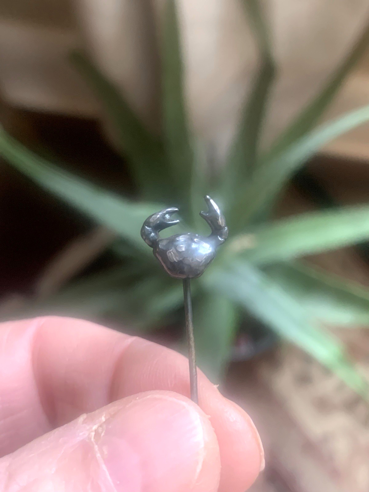 Antique Stick Pin Sterling Silver Figural Crab 1920’s