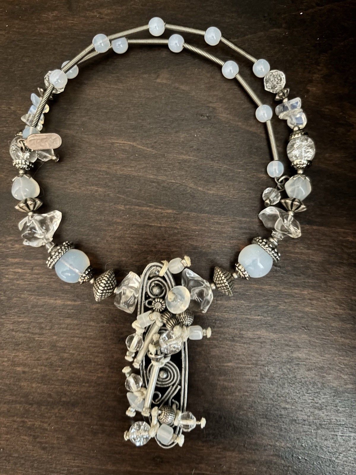 Hand Crafted Beaded Choker Necklace By Treska