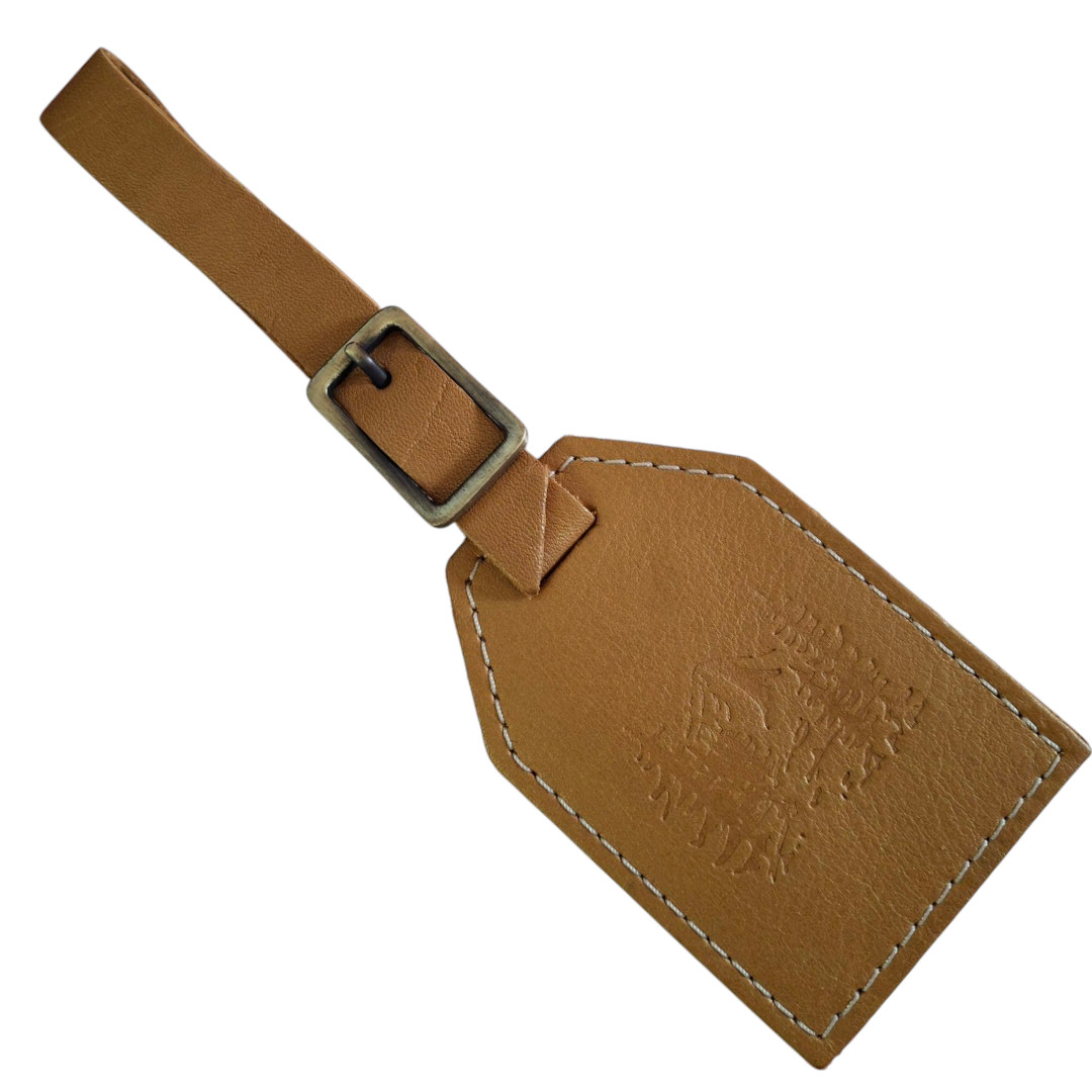 NWT Portland Leather Goods Luggage Tag in Gold UNICORN