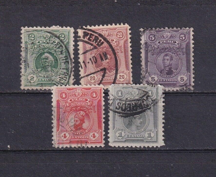 SA20h Peru 1909 Personalities used stamps