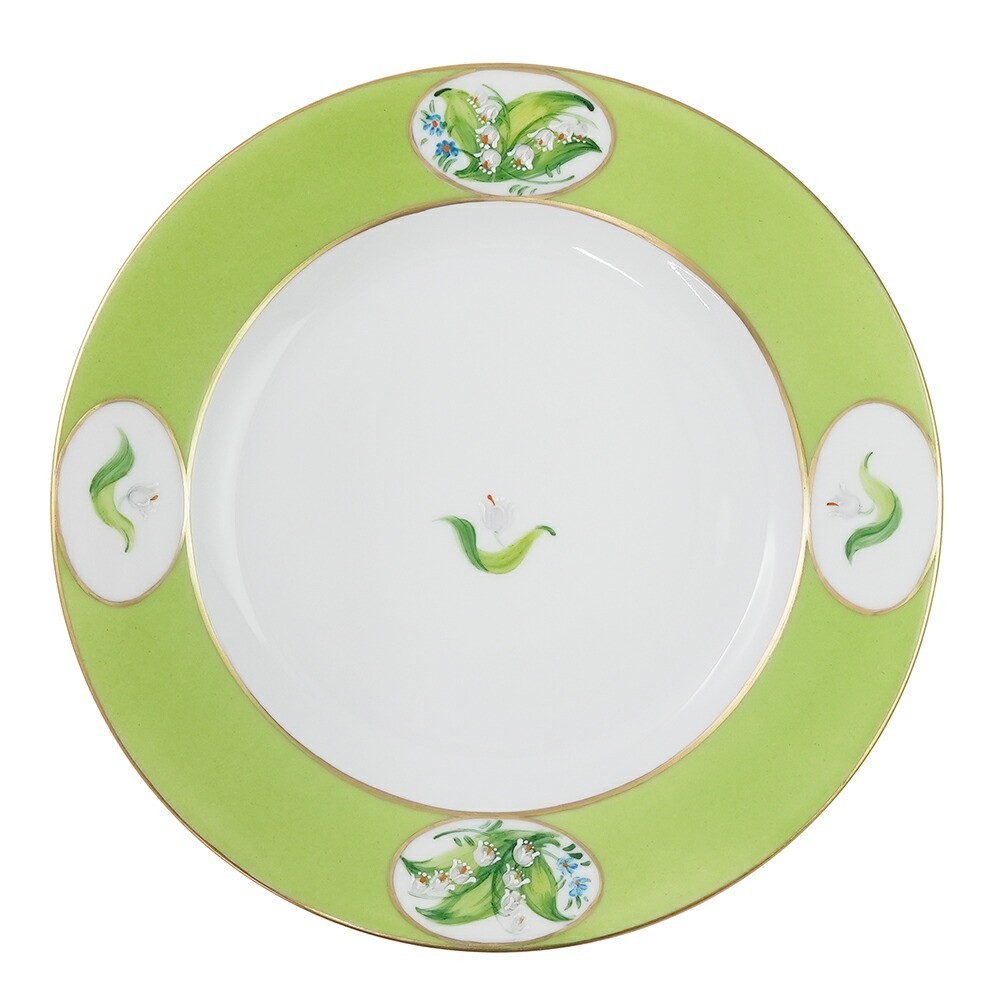 Laure Selignac Muguet du Bonheur Plate 22cm Green