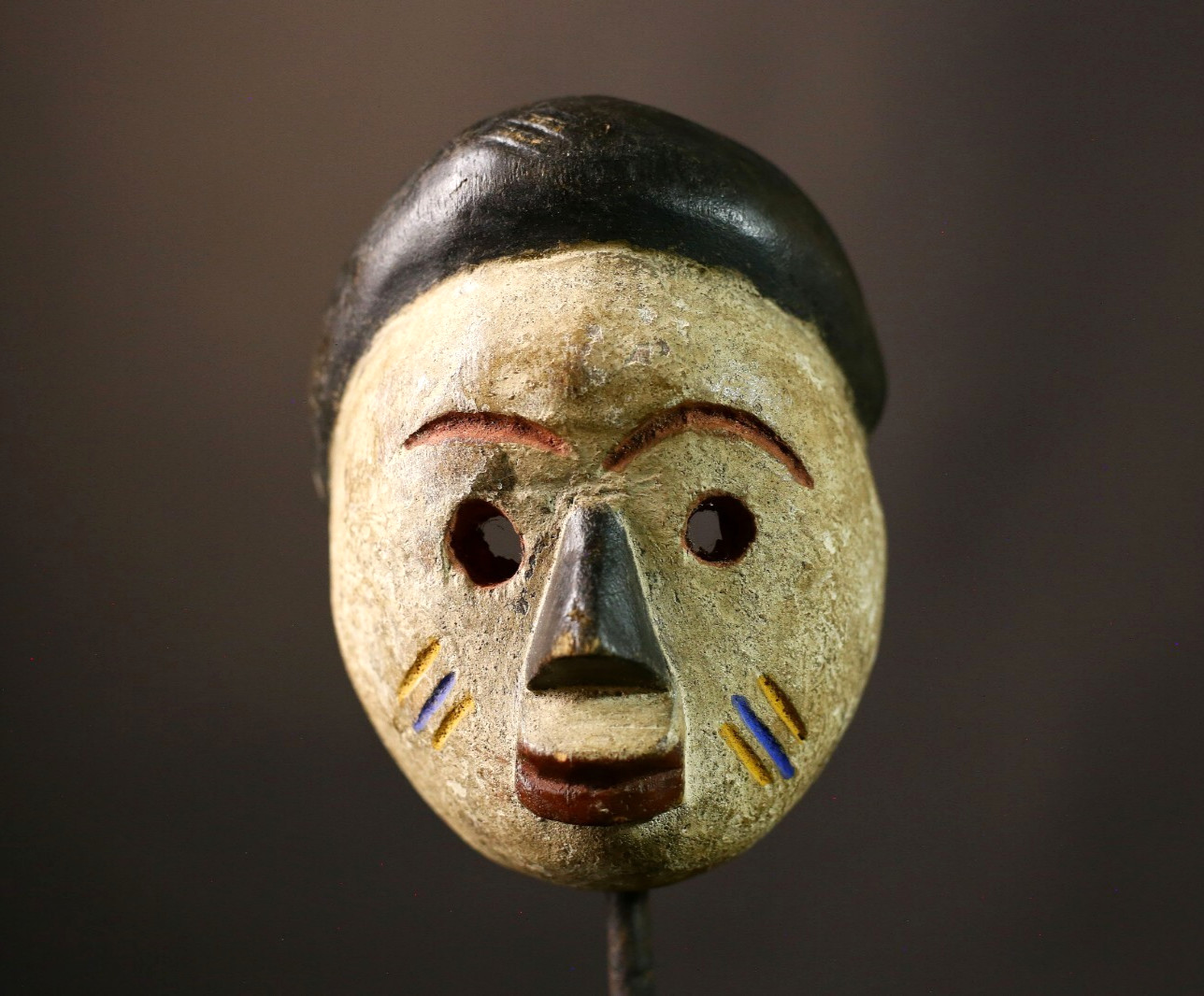 African Hand-Carved Tribal Mask Authentic Wood Ritual Portrait Wall Art-G3624