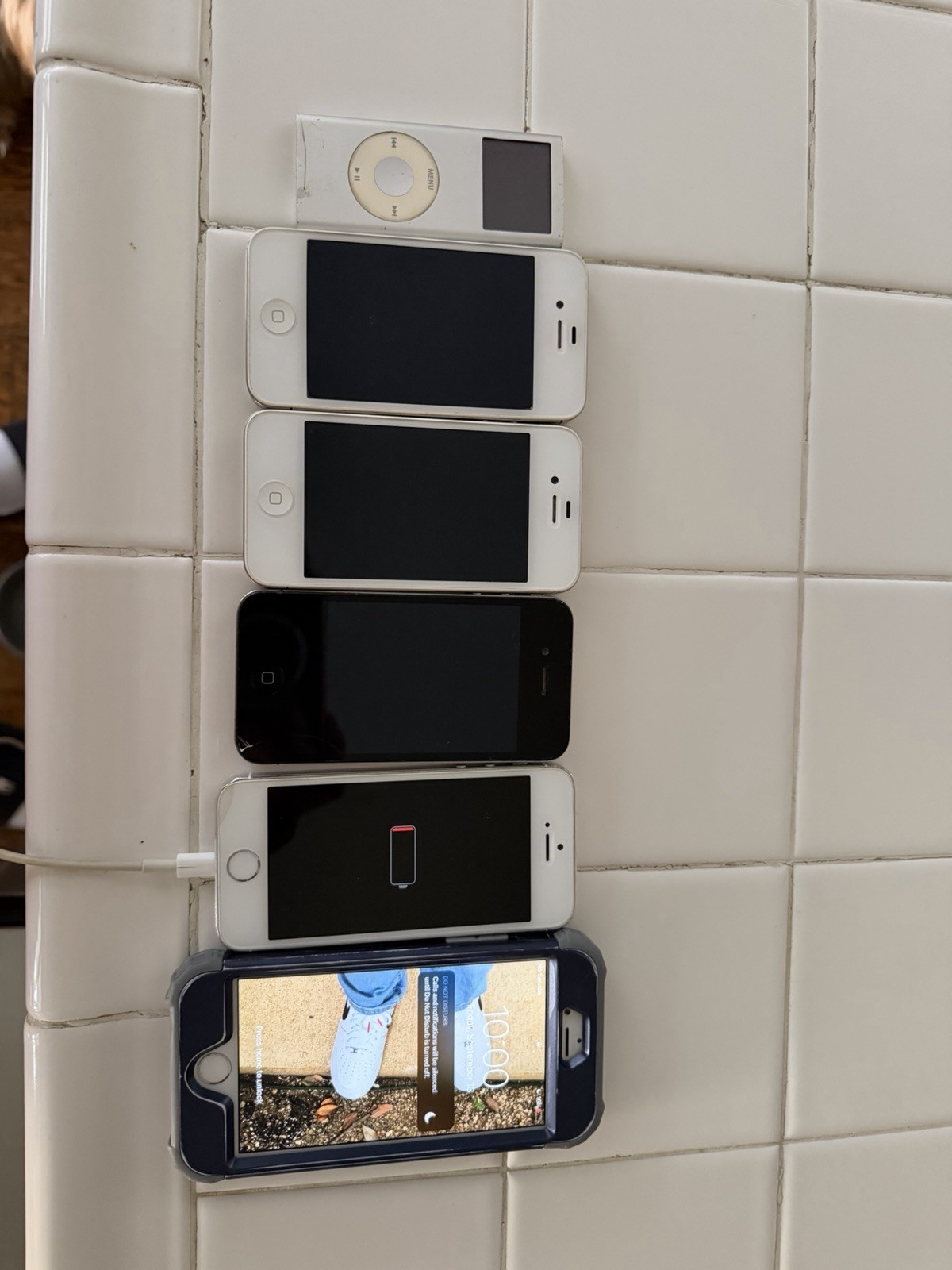 Apple iPhone Lot (4 White & Black) and iPod Nano, Compatible with Apple iPhone