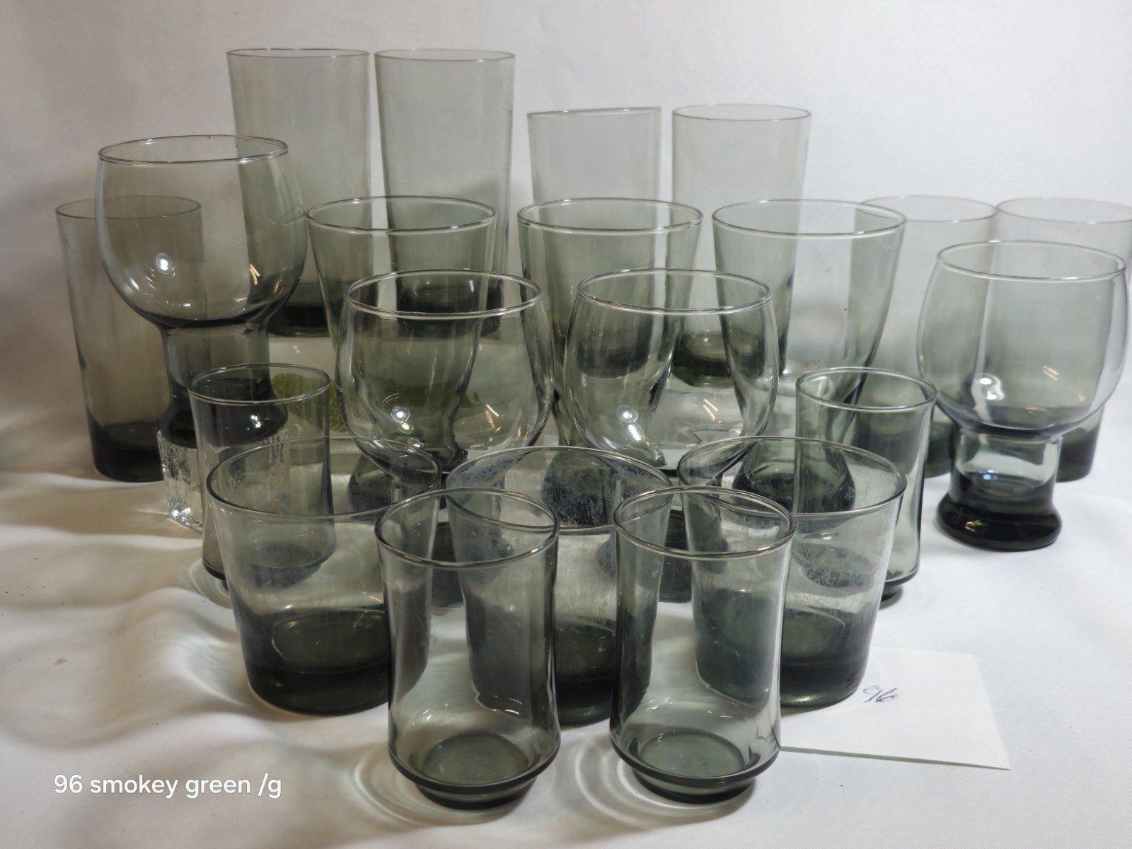 Vtg~70's~Libbey~Smokey Gray 21 Glasses