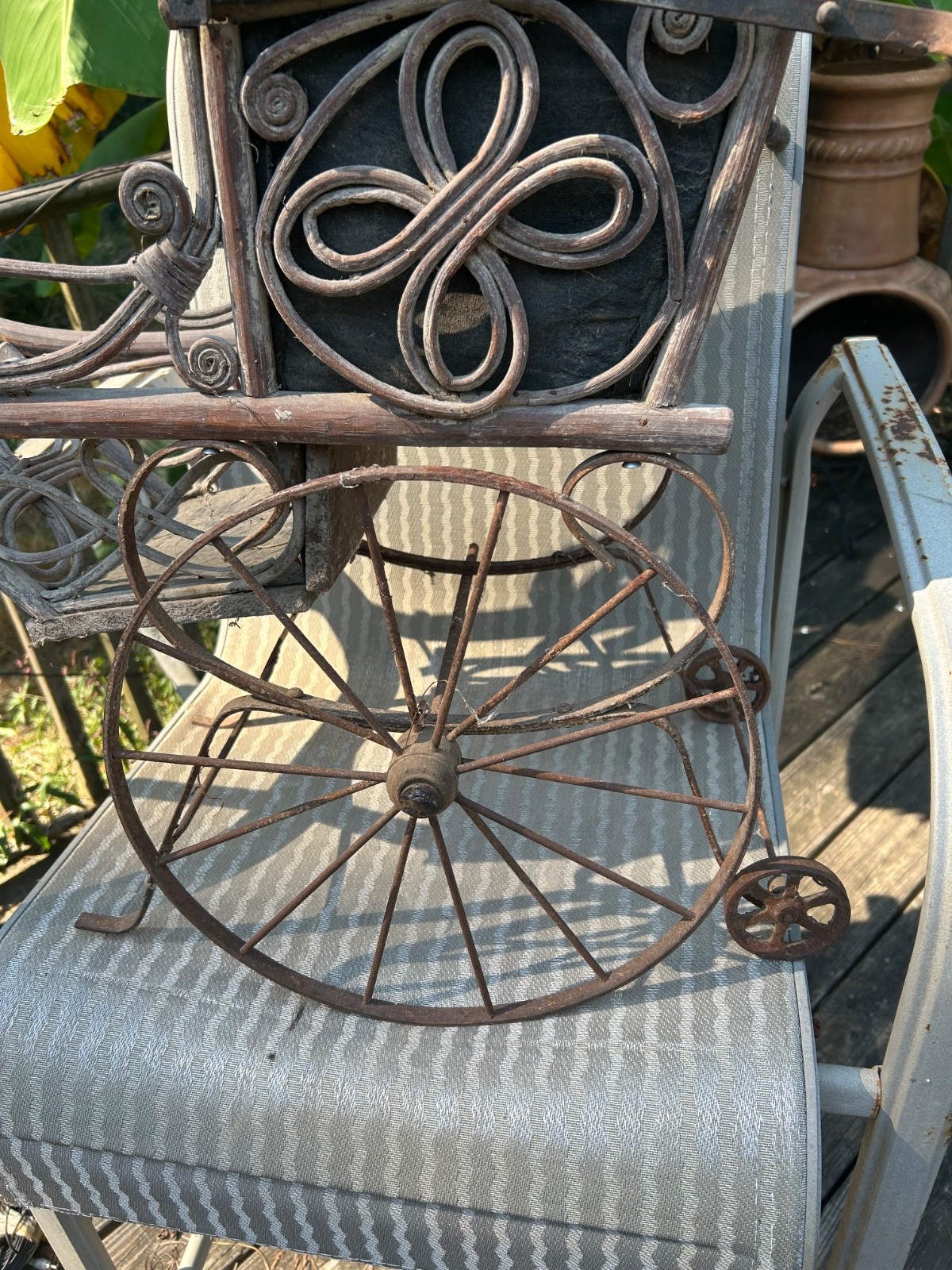 Antique Victorian Wicker Stroller