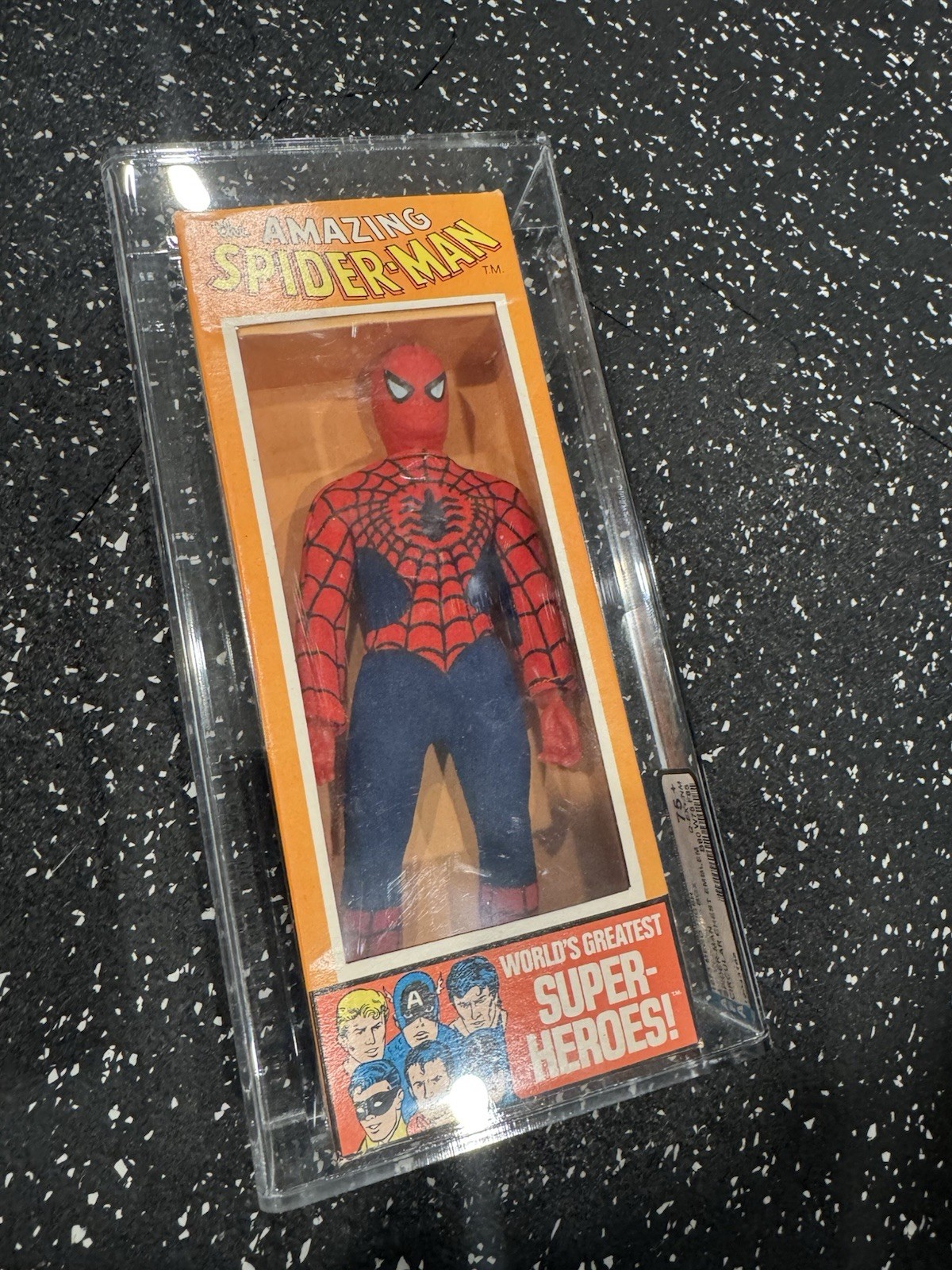 *GRAIL* Mego Spiderman Circle Suit Variant Action Figure In Box AFA 75+ GORGEOUS