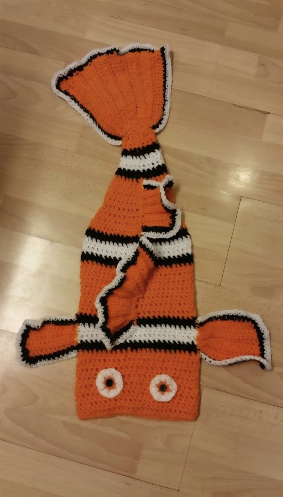 Hand Crocheted Clown Fish Sleep Sack Blanket Kid Size 8-10 Years New No Tags