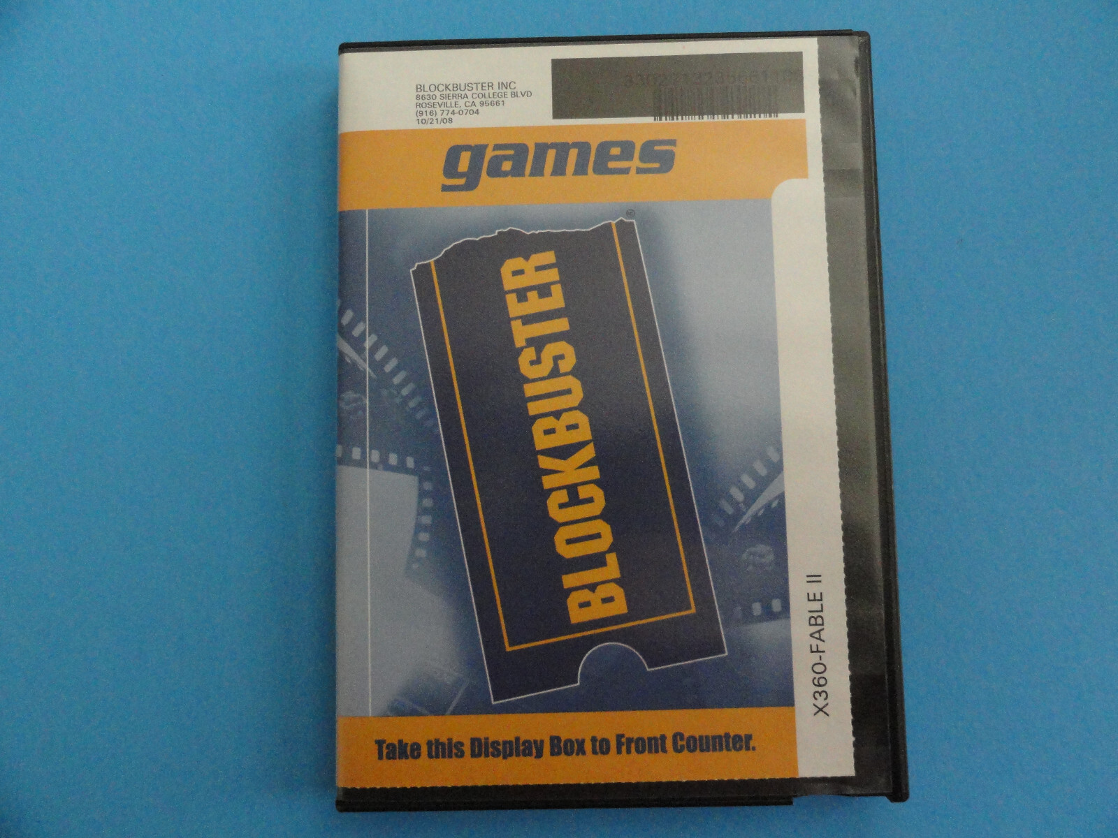 XBOX 360 FABLE II BLOCKBUSTER VIDEO RENTAL CASE - NO GAME