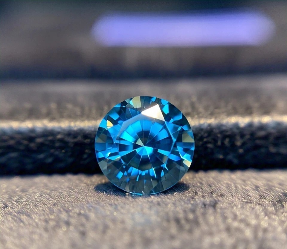 Natural Blue Color Precious Round-Shape 2Ct Lab Grown Diamond VVS1 Certified J60