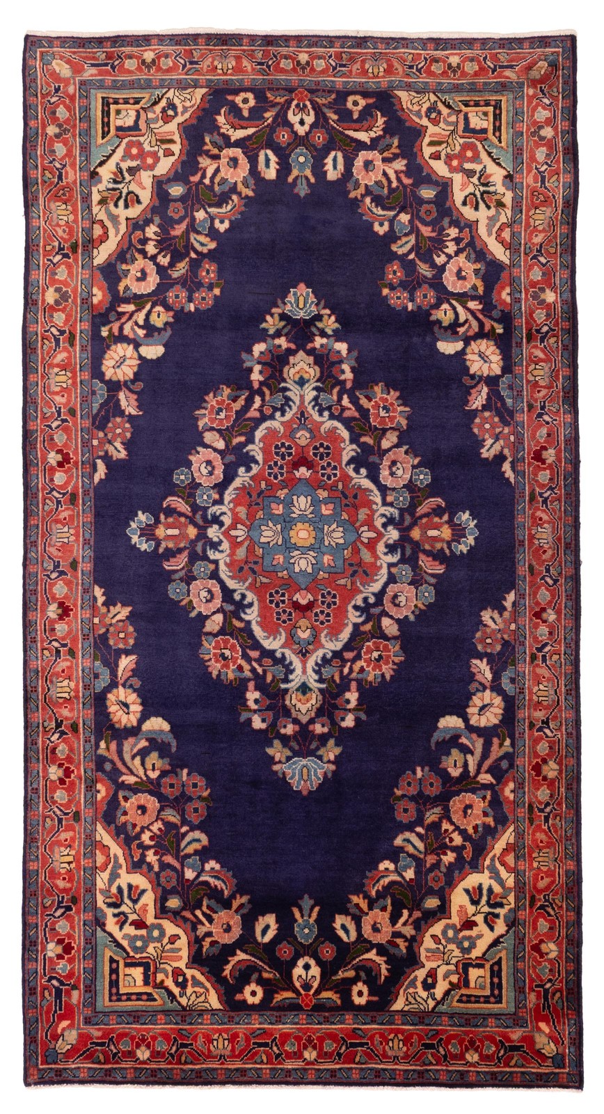 Traditional Vintage Hand-Knotted Area Rug 4'10" x 9'6" Oriental Wool Carpet