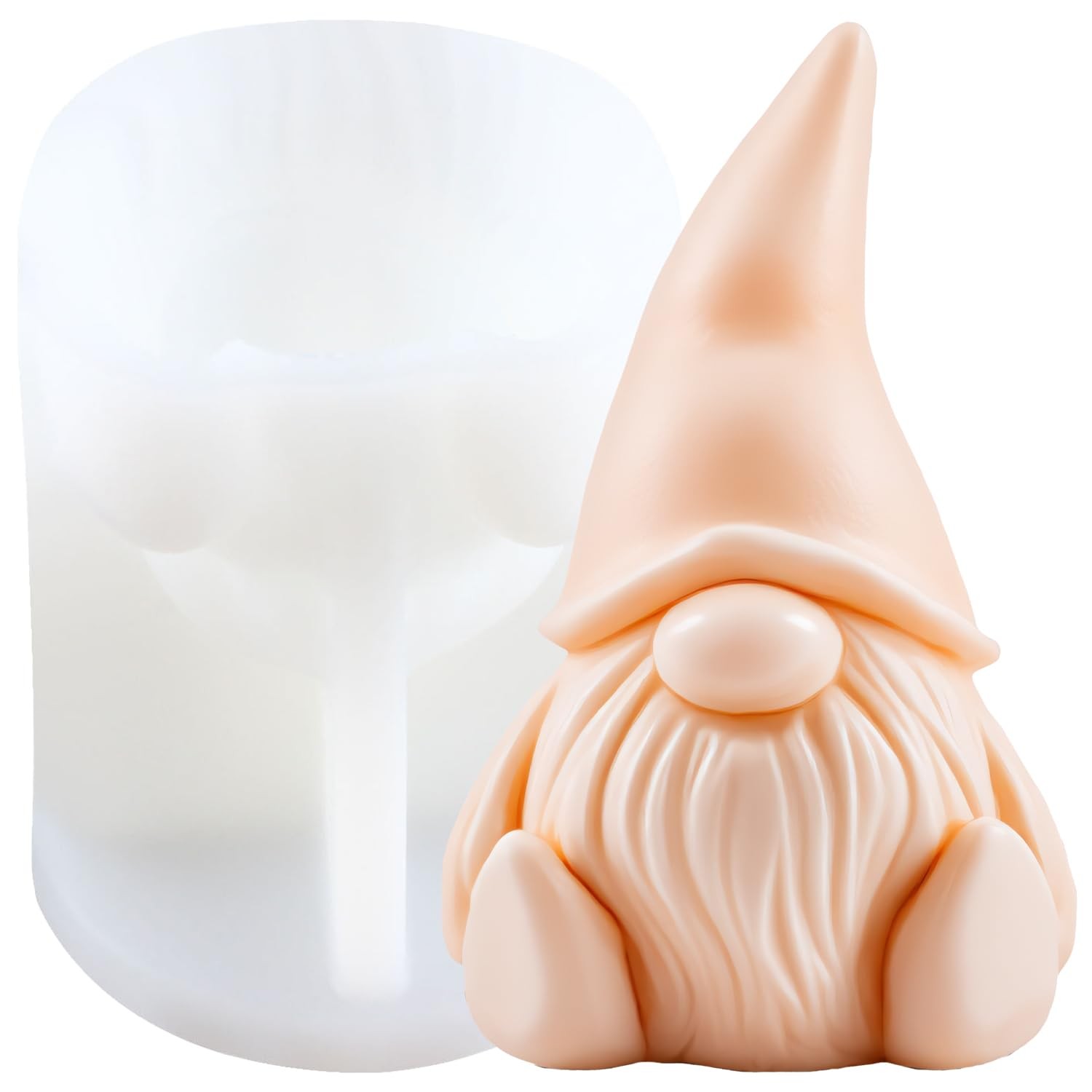 GLITZXFH Faceless Santa Claus Candle Molds Gnome Resin Casting Mold Style C 