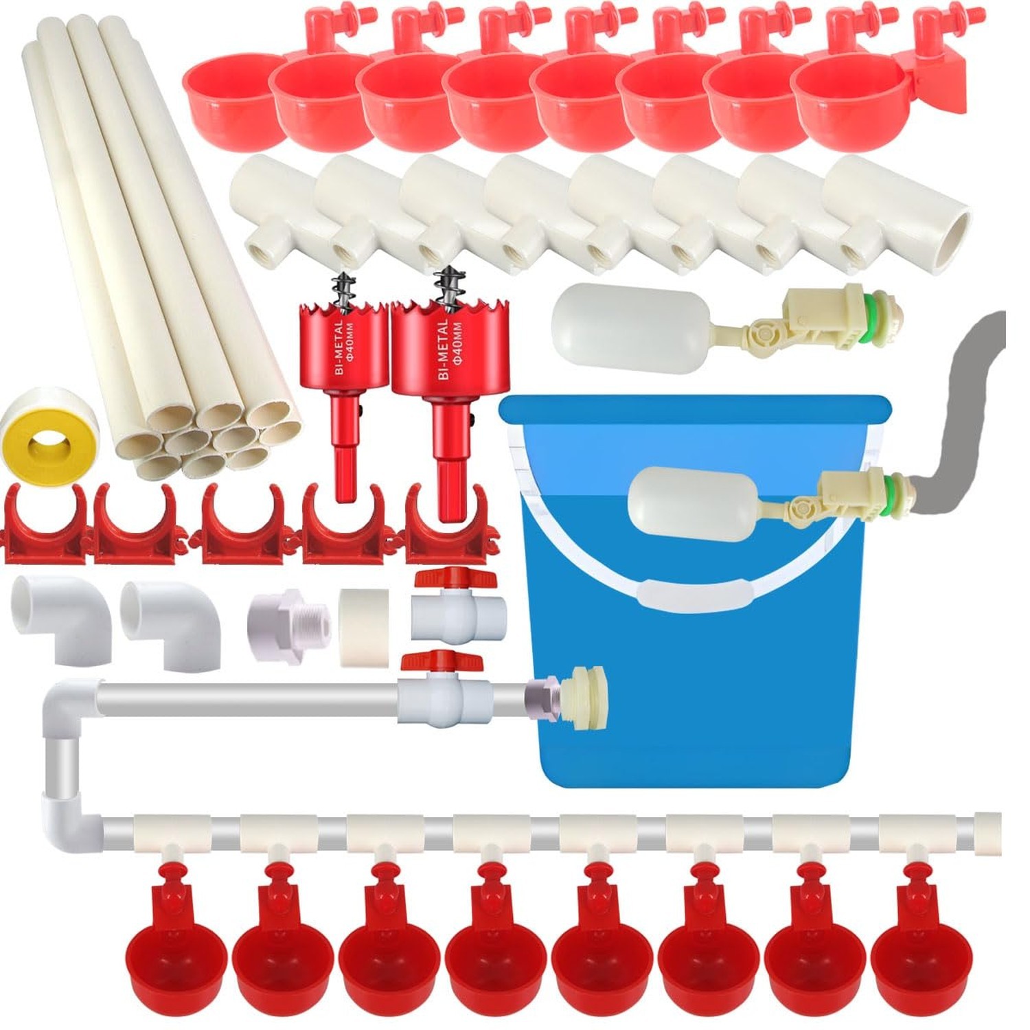 Automatic Chicken Water Cups,Chicken Water Feeder,Complete Set Pipeline Autom...