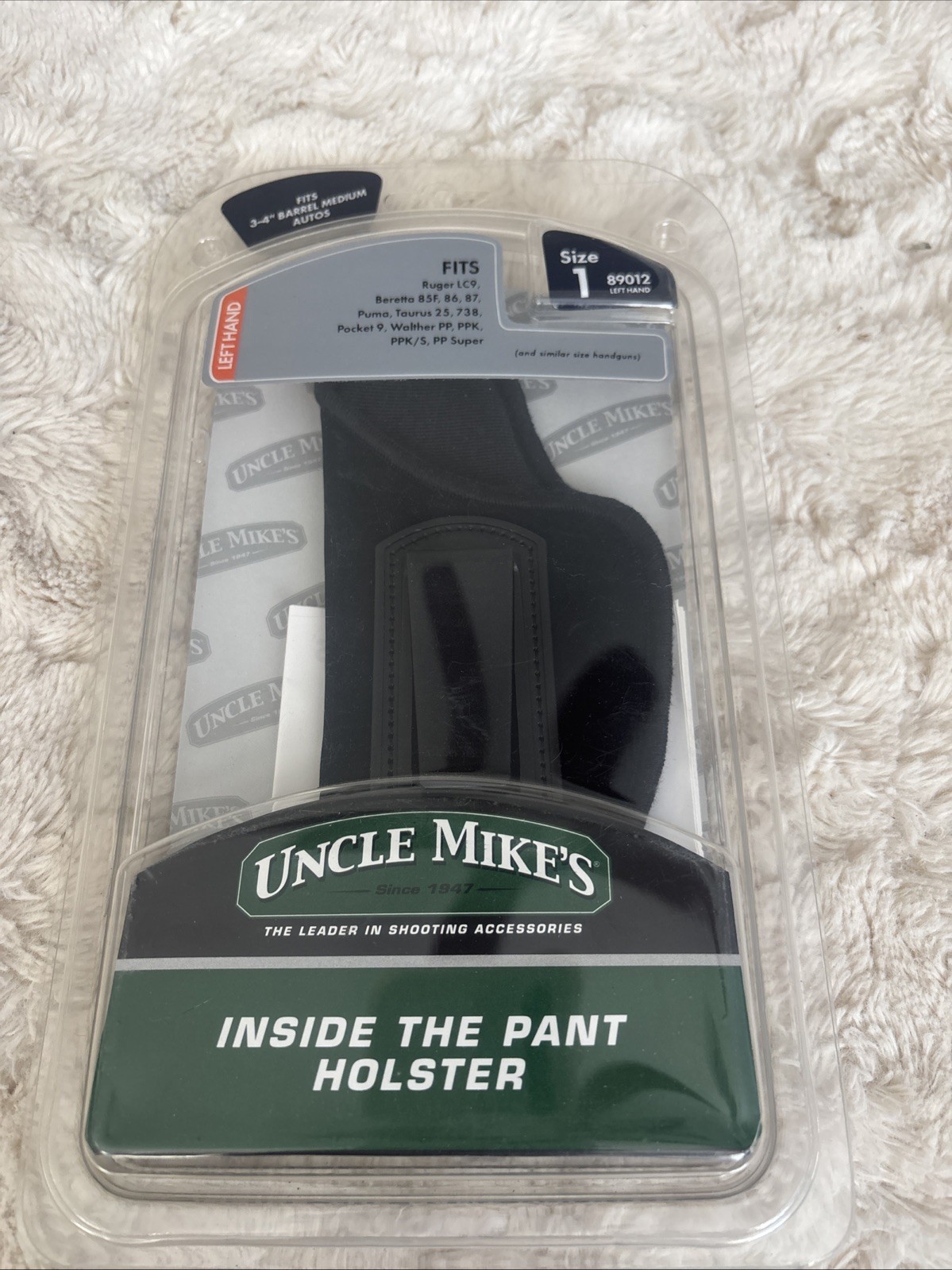 Uncle Mike's Inside The Pant Holster Size 1 Fits Med Auto W/ 3-4” Barrel Left