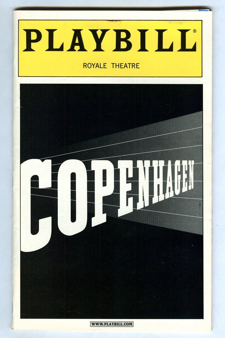 Vintage 2000 COPENHAGEN at Royale Theatre PLAYBILL & Ticket! Philip BOSCO!